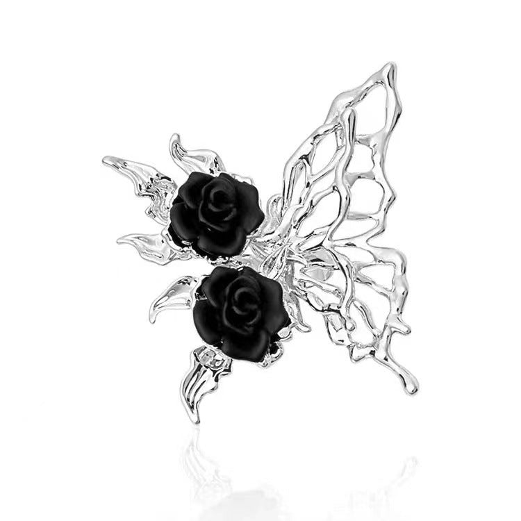 Wholesale Dark exaggerated butterfly ring cold style hip-hop irregular ring